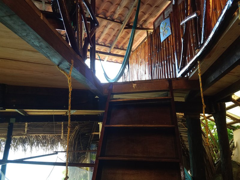 Photo of the stairs to second floor of in Casa Luna beachfront vacation rental